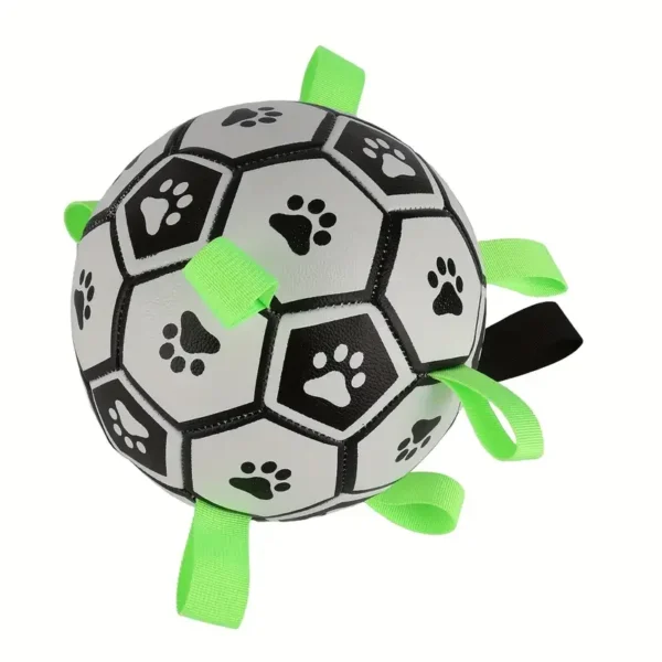 Football Design Pet Toy With Straps - Image 5