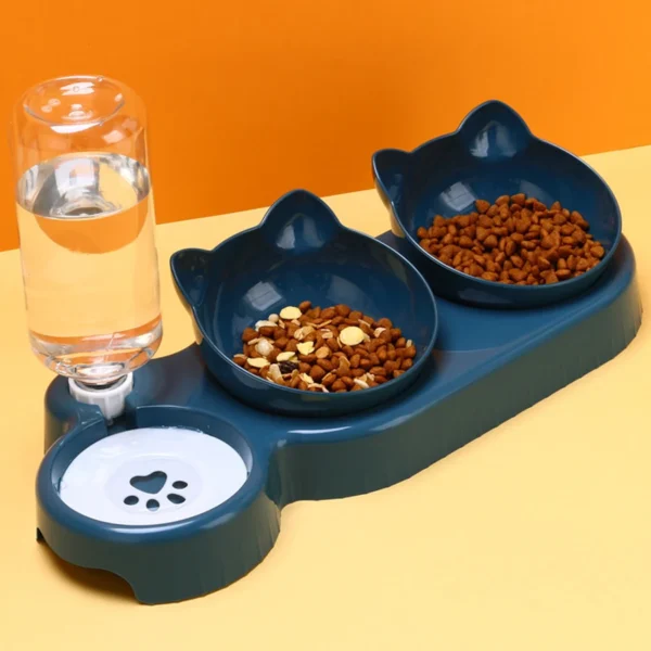 Pet Feeder - 2-in-1 Double Bowls with Automatic Drinking Bottle - Image 5