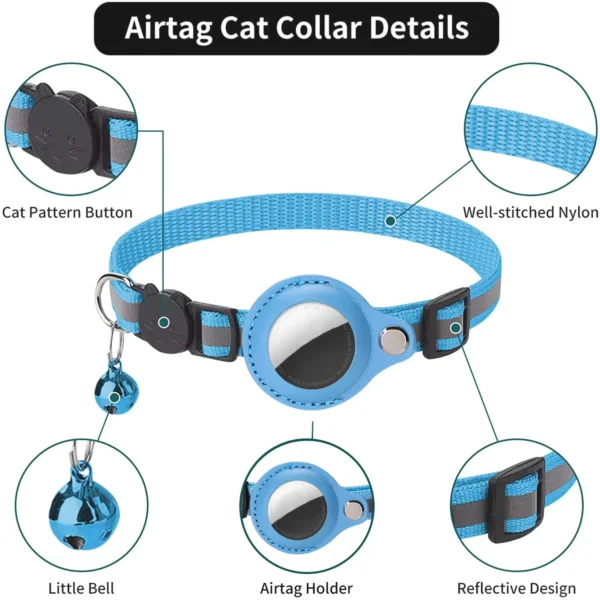 Cat AirTag Holder Collar - Adjustable Kitten Collar Waterproof - Image 3