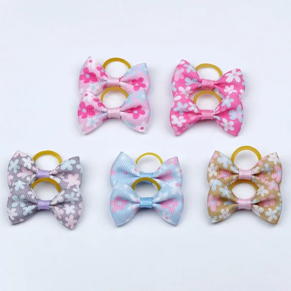 Small Dog Ribbon Bow Elastic - Hair Accessories for Dog Cat Hair Bow, 5 Pairs - Image 13