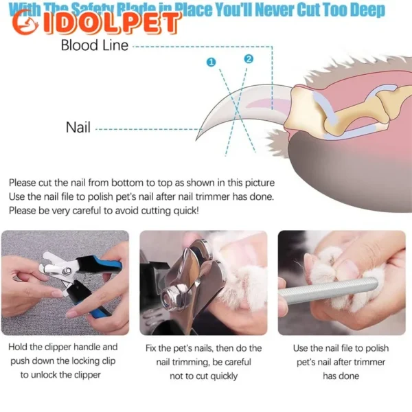 Pet Nail Clipper with Safety Guard, Stainless Steel Scissors - Image 4