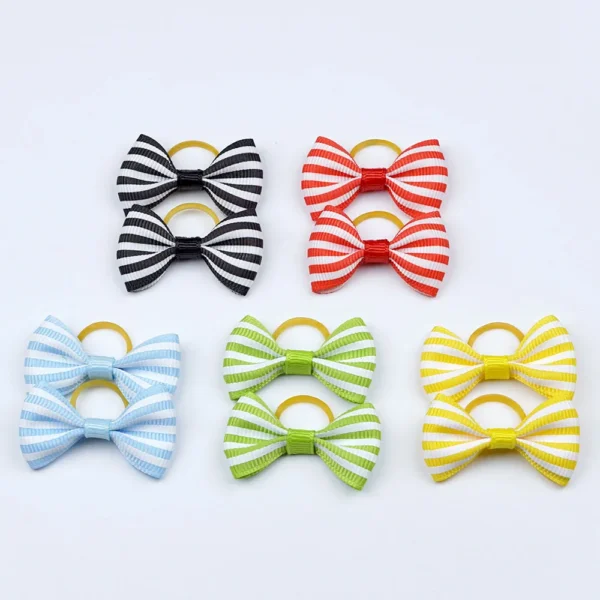 Small Dog Ribbon Bow Elastic - Hair Accessories for Dog Cat Hair Bow, 5 Pairs - Image 15