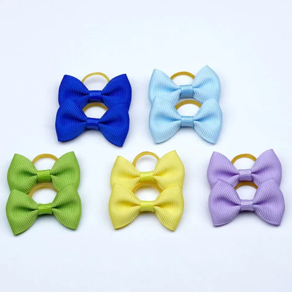 Small Dog Ribbon Bow Elastic - Hair Accessories for Dog Cat Hair Bow, 5 Pairs - Image 21