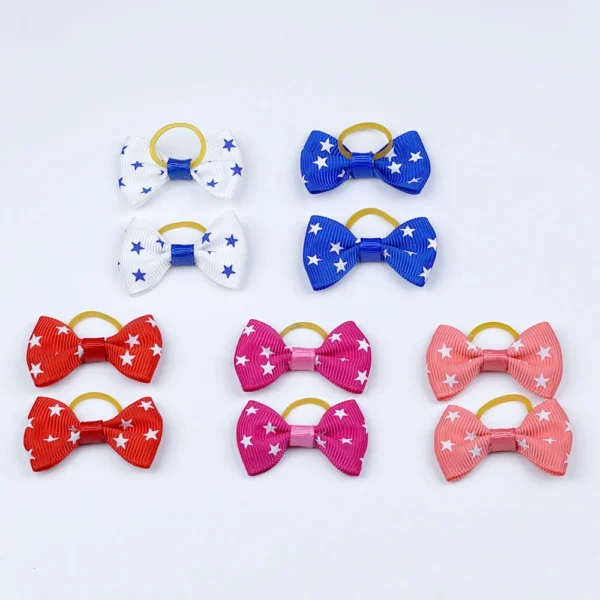 Small Dog Ribbon Bow Elastic - Hair Accessories for Dog Cat Hair Bow, 5 Pairs - Image 16