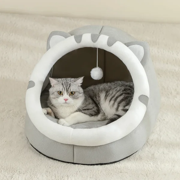 Cat Bed Warm Pet House Kitten Cave Cushion - Dog Basket Tent Small