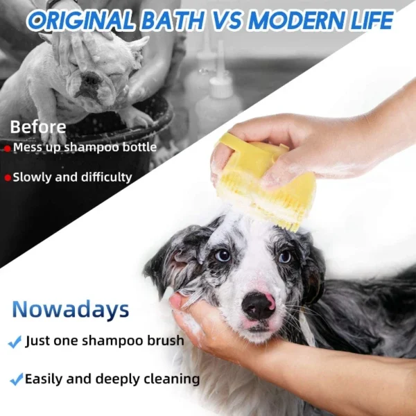 Pet Shampoo Brush - Grooming Scrubber for Bathing - Image 4