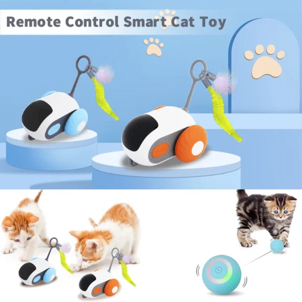 Interactive Pet Toy: Smart Remote-Controlled Car with Mouse and Ball for Cats and Dogs - Image 2
