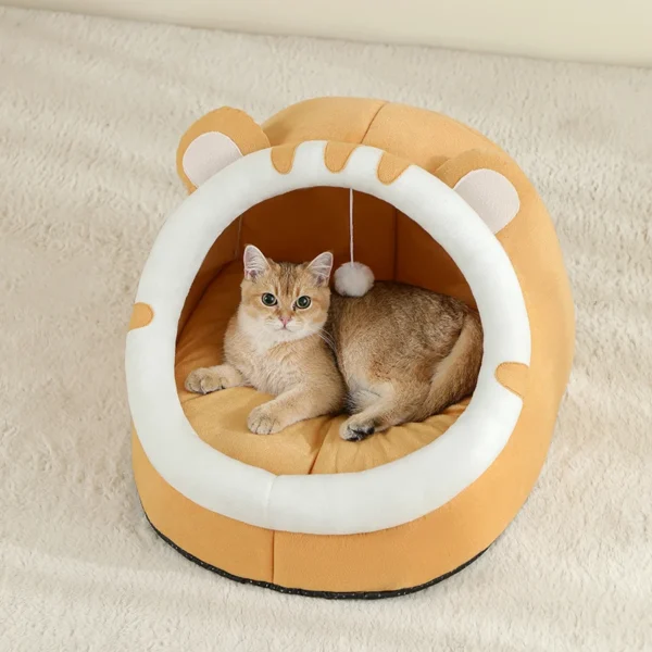 Cat Bed Warm Pet House Kitten Cave Cushion - Dog Basket Tent Small - Image 3