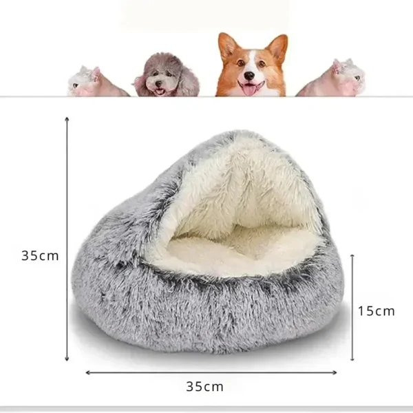 Cat Cushion Semi Enclosed - Pet Sleep Bags Soft Plush 2 in 1 - Image 6