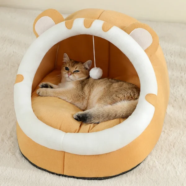 Cat Bed Warm Pet House Kitten Cave Cushion - Dog Basket Tent Small - Image 5