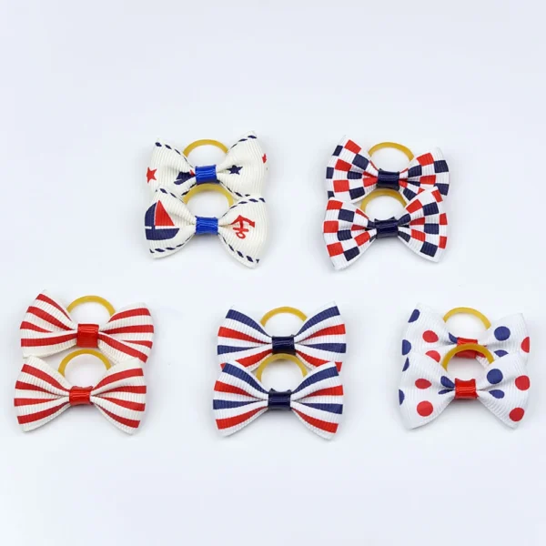 Small Dog Ribbon Bow Elastic - Hair Accessories for Dog Cat Hair Bow, 5 Pairs - Image 12