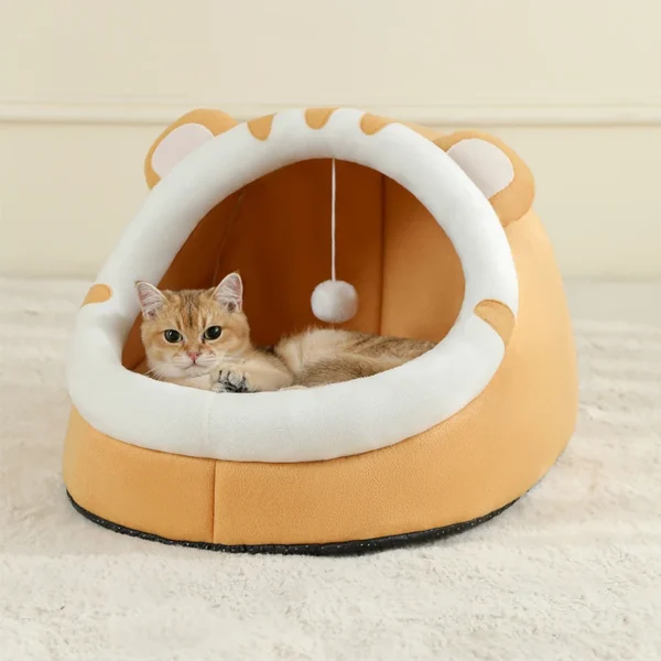 Cat Bed Warm Pet House Kitten Cave Cushion - Dog Basket Tent Small - Image 2