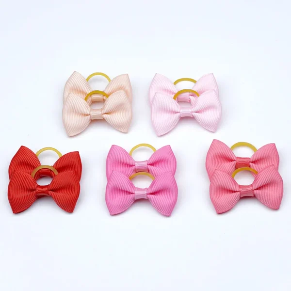 Small Dog Ribbon Bow Elastic - Hair Accessories for Dog Cat Hair Bow, 5 Pairs - Image 20