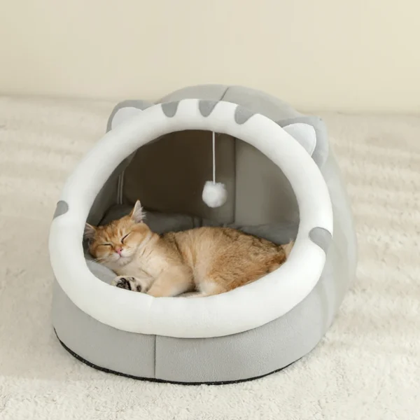 Cat Bed Warm Pet House Kitten Cave Cushion - Dog Basket Tent Small - Image 4