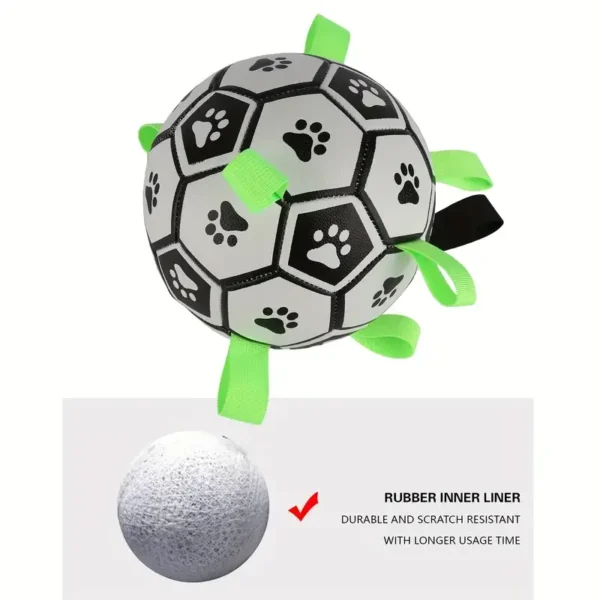 Football Design Pet Toy With Straps - Image 2